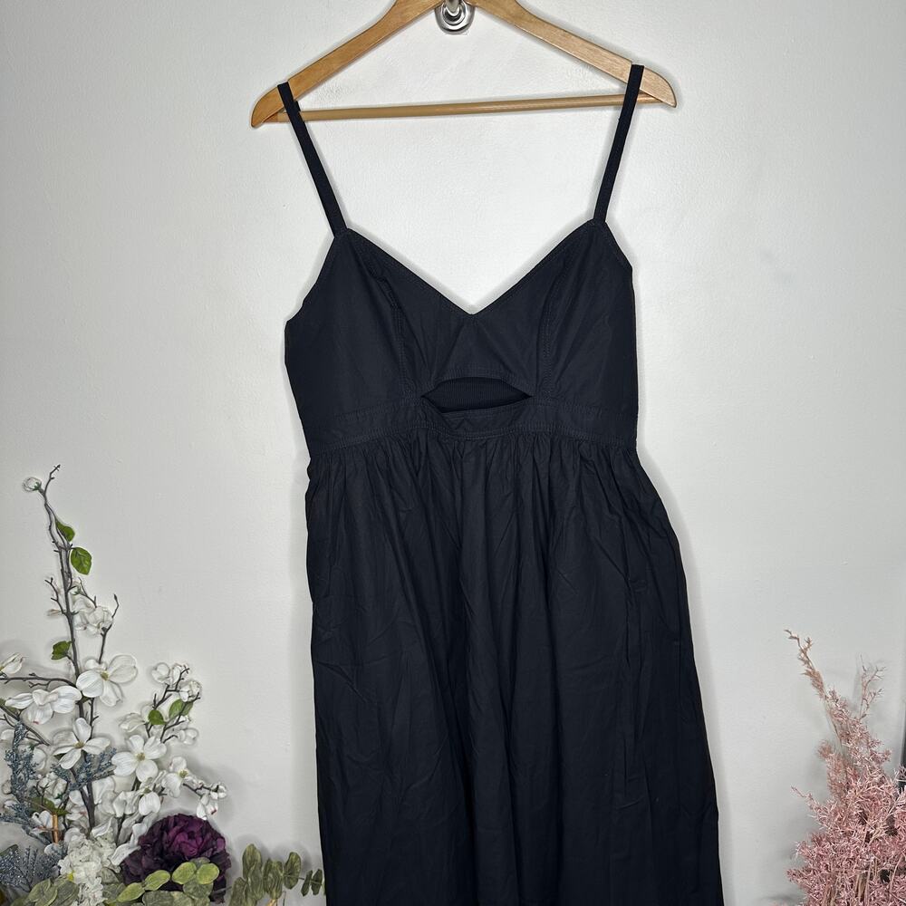 BANANA REPUBLIC Isa Strappy Empire Cotton Maxi Dress Black Sz 12 $168 {MM8} - Picture 2 of 8